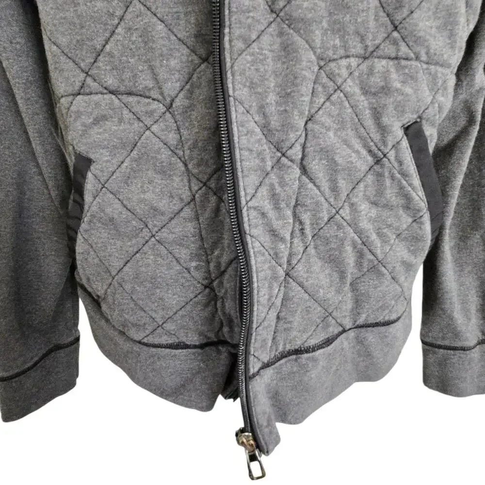 Lauren-RL Women's Quilted Jacket Gray Full Zip Outerwear - Picture 3 of 8